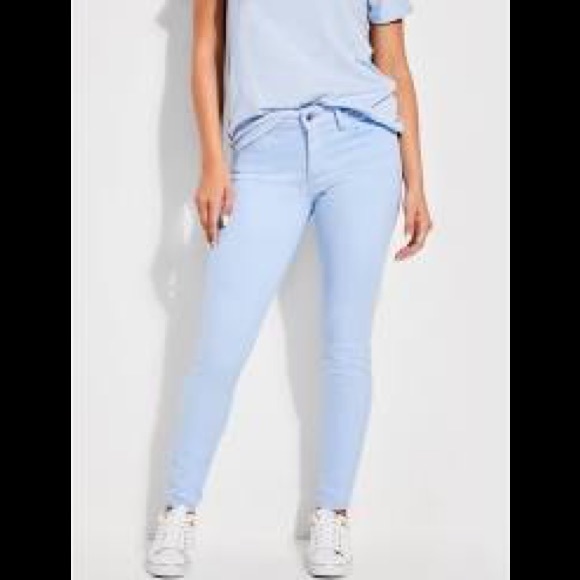 Guess Sexy Curve Bleached Blue Jeans Size 25 - Picture 1 of 5